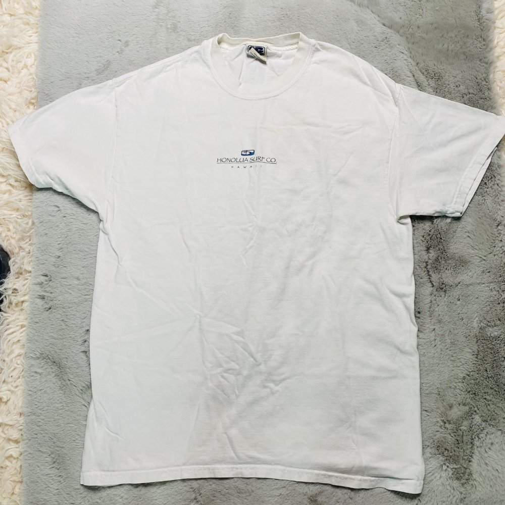 Honolua Surf Co. Hawaii Vintage Graphic Pnrinter Shirt White Men's Size Medium